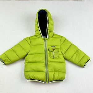 Mayoral Puffer Down Full Zip Hooded Green Infant Coat